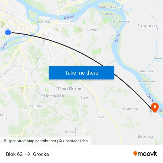 Blok 62 to Grocka map