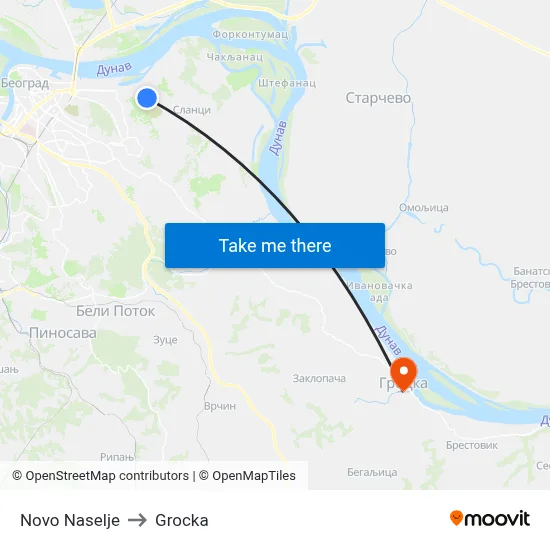 New Settlement to Grocka map