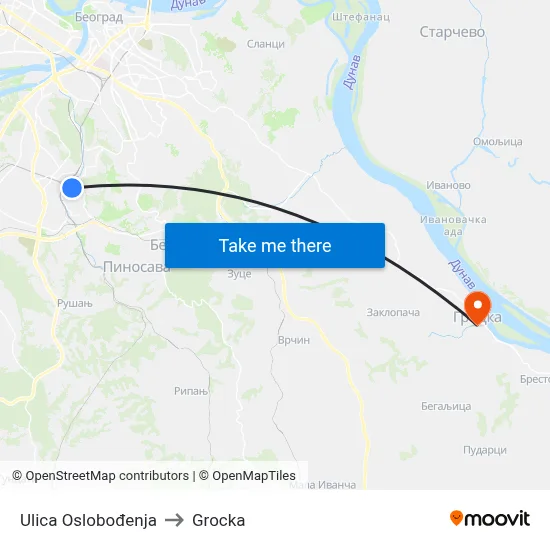 Liberation Street to Grocka map