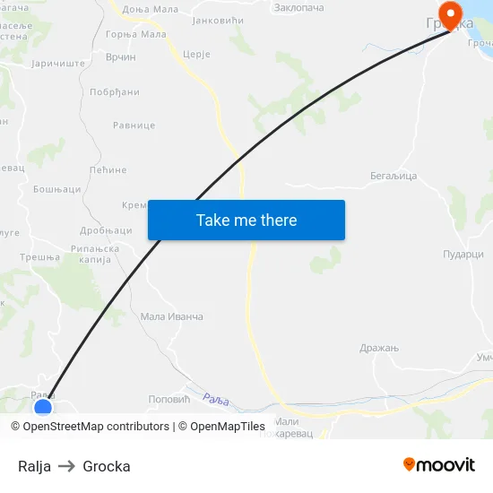 Ralja to Grocka map