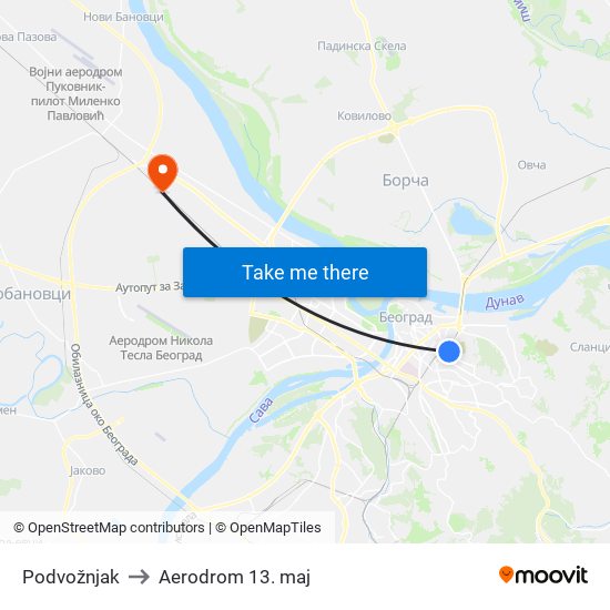 Podvožnjak to Aerodrom 13. maj map