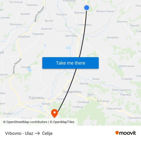 Vrbovno - Ulaz to Ćelije map