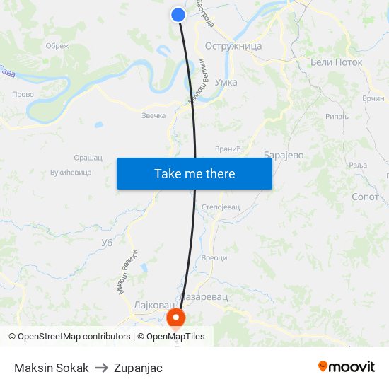 Maksin Sokak to Zupanjac map