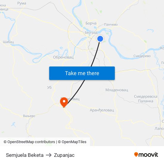 Semjuela Beketa to Zupanjac map