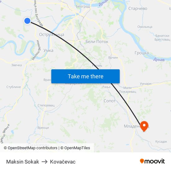Maksin Sokak to Kovačevac map