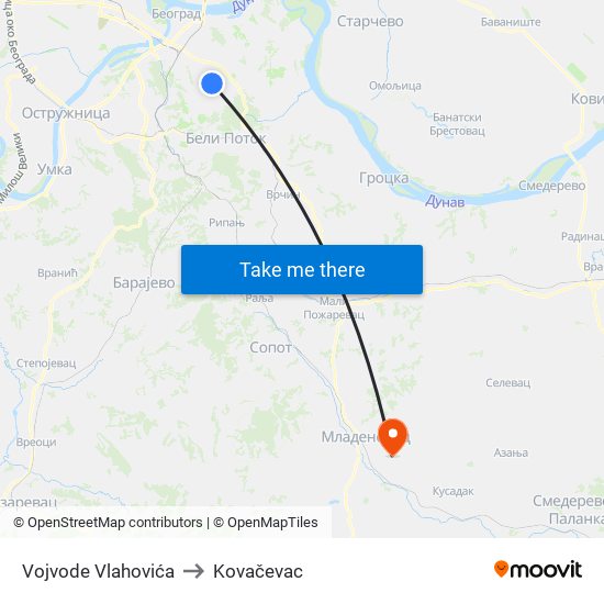 Vojvode Vlahovića to Kovačevac map