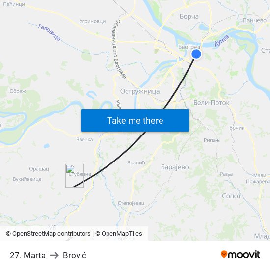 27. Marta to Brović map