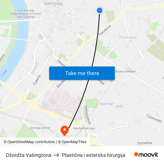 Džordža Vašingtona to Plastična i estetska hirurgija map