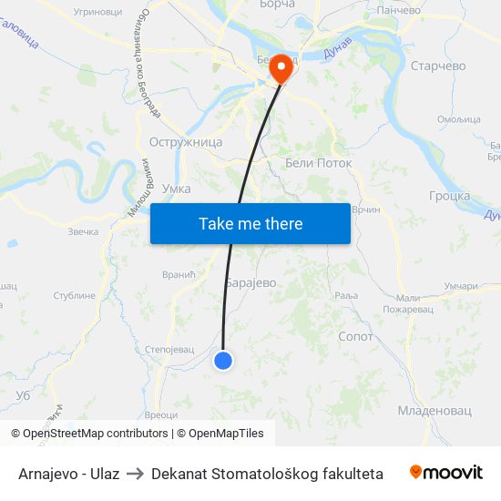 Arnajevo - Ulaz to Dekanat Stomatološkog fakulteta map