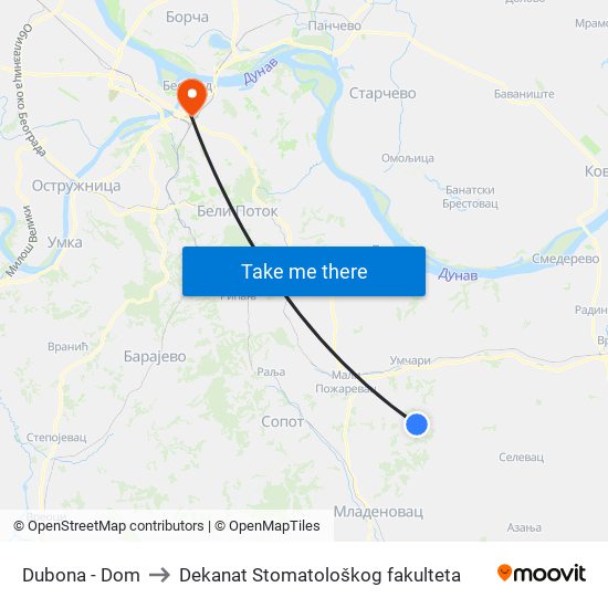 Dubona - Dom to Dekanat Stomatološkog fakulteta map