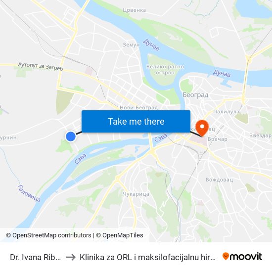 Dr. Ivana Ribara to Klinika za ORL i maksilofacijalnu hirurgiju map