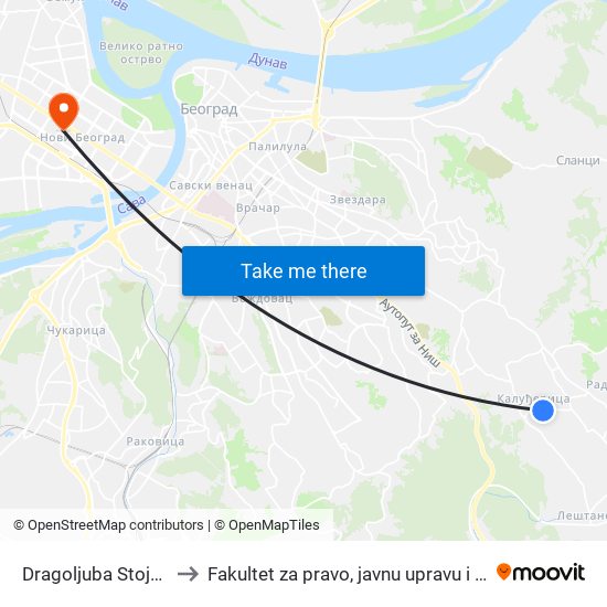 Dragoljuba Stojanovića to Fakultet za pravo, javnu upravu i bezbednost map