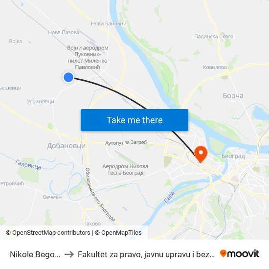 Nikole Begovića to Fakultet za pravo, javnu upravu i bezbednost map