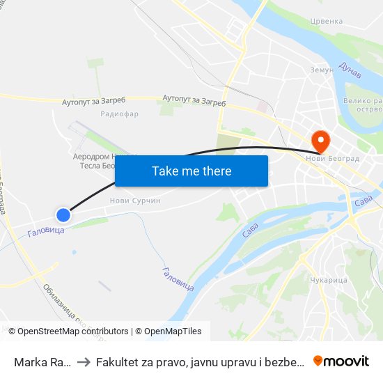 Marka Raba to Fakultet za pravo, javnu upravu i bezbednost map