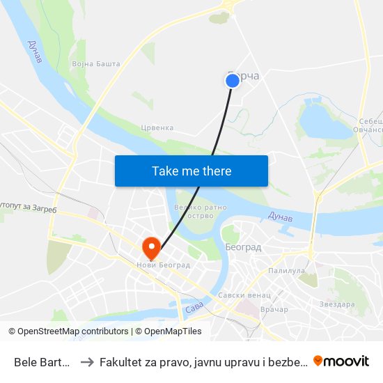 Bele Bartoka to Fakultet za pravo, javnu upravu i bezbednost map