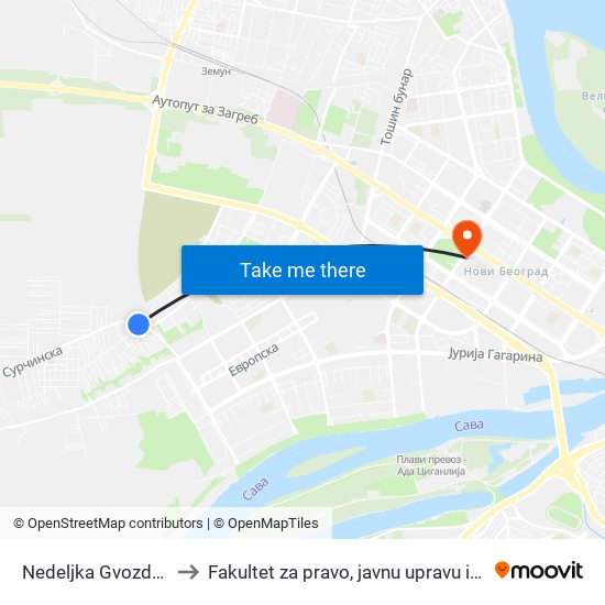 Nedeljka Gvozdenovića to Fakultet za pravo, javnu upravu i bezbednost map