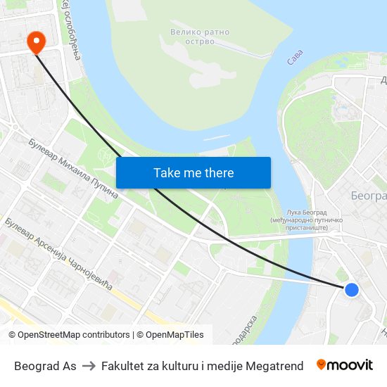 Beograd As to Fakultet za kulturu i medije Megatrend map