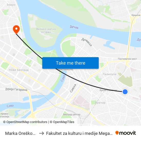 Marka Oreškovića to Fakultet za kulturu i medije Megatrend map