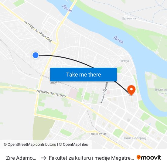 Zire Adamović to Fakultet za kulturu i medije Megatrend map