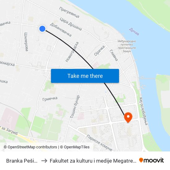 Branka Pešića to Fakultet za kulturu i medije Megatrend map