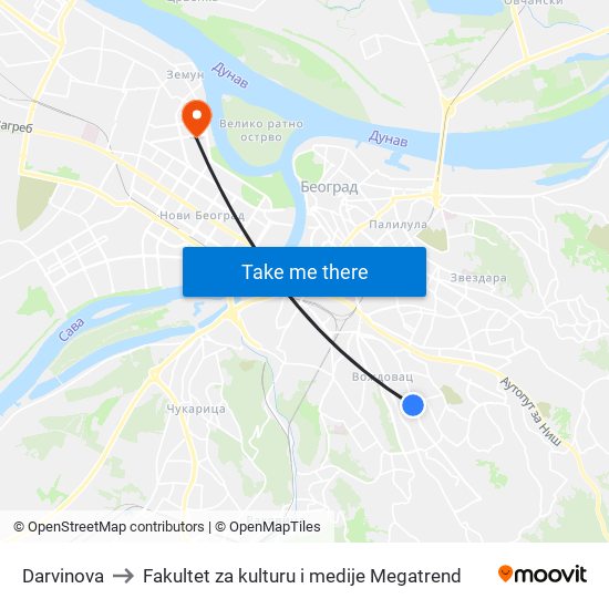 Darvinova to Fakultet za kulturu i medije Megatrend map