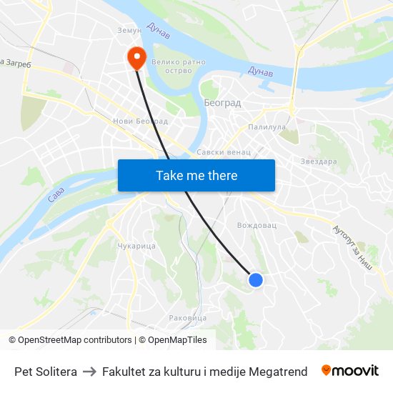 Pet Solitera to Fakultet za kulturu i medije Megatrend map