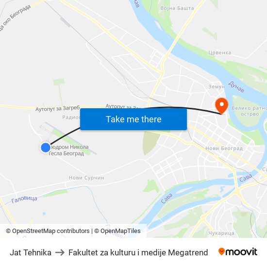 Jat Tehnika to Fakultet za kulturu i medije Megatrend map