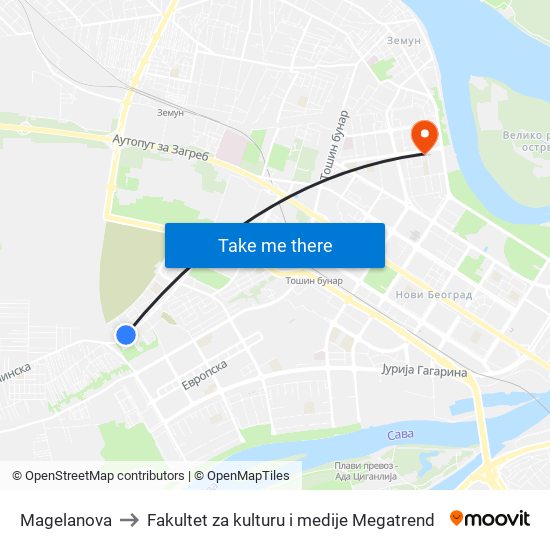 Magelanova to Fakultet za kulturu i medije Megatrend map