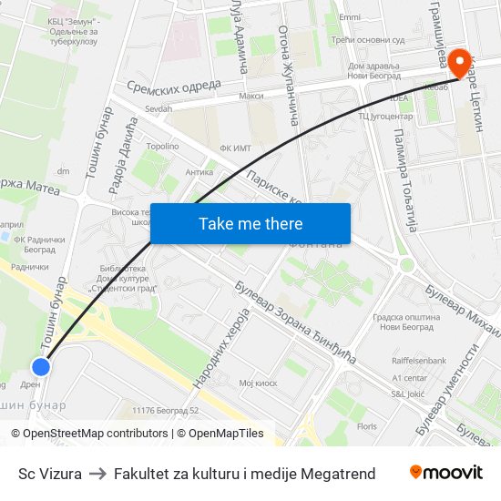 Sc Vizura to Fakultet za kulturu i medije Megatrend map