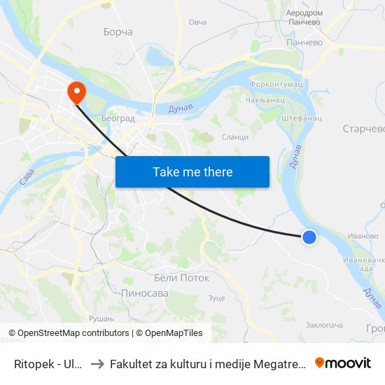 Ritopek - Ulaz to Fakultet za kulturu i medije Megatrend map