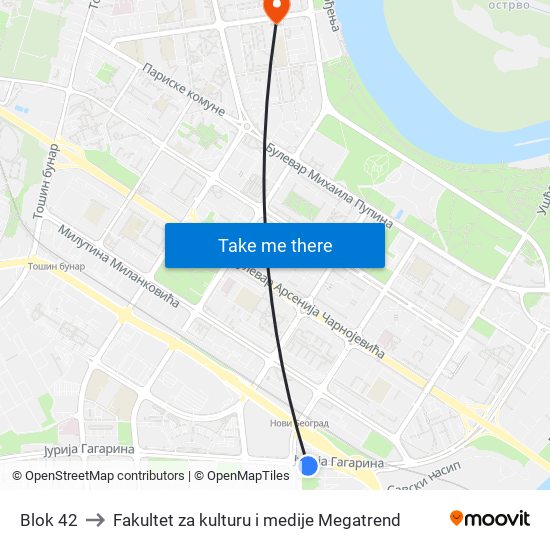 Blok 42 to Fakultet za kulturu i medije Megatrend map