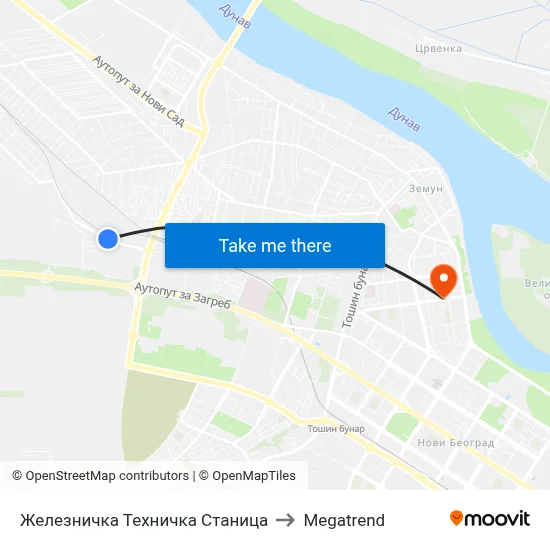 Железничка Техничка Станица to Megatrend map