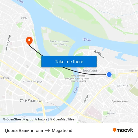 George Washington Street to Megatrend map