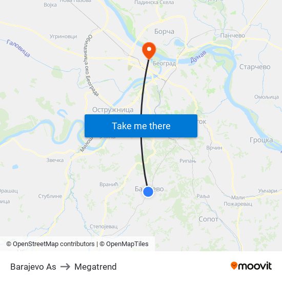 Barajevo As to Megatrend map