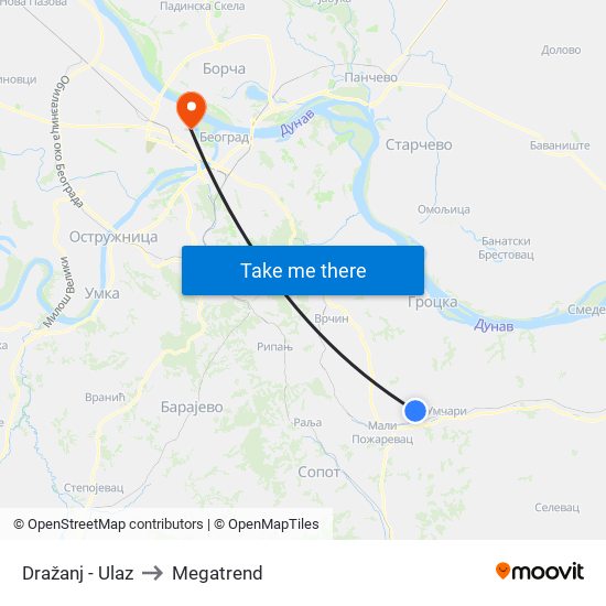 Dražanj - Ulaz to Megatrend map