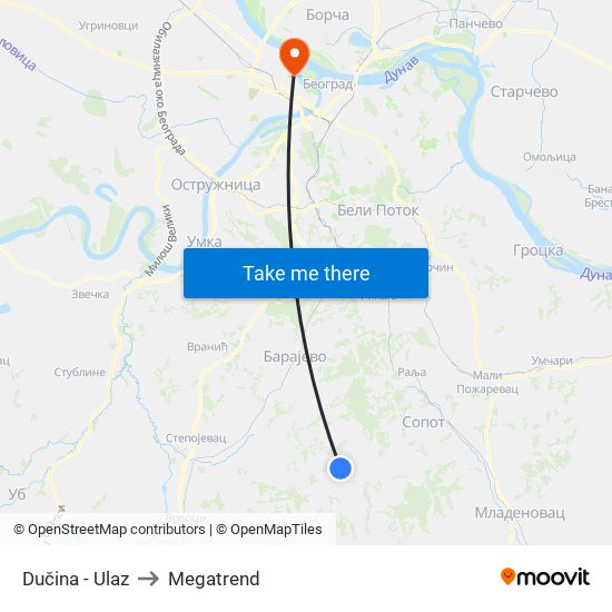 Dučina - Ulaz to Megatrend map