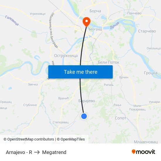 Arnajevo - R to Megatrend map