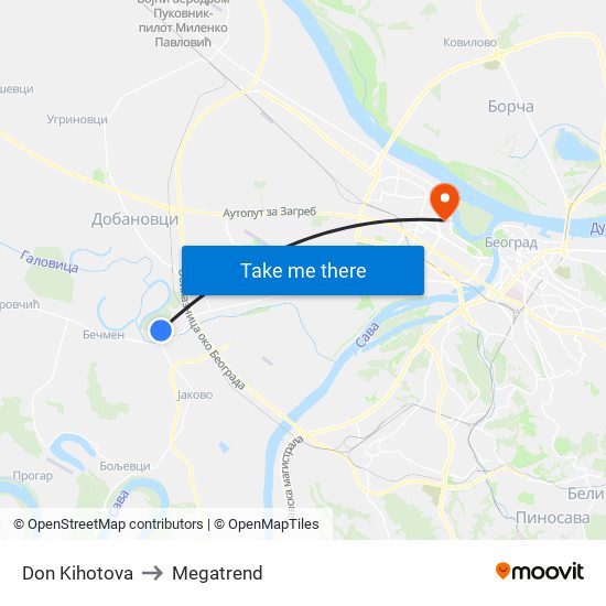 Don Kihotova to Megatrend map