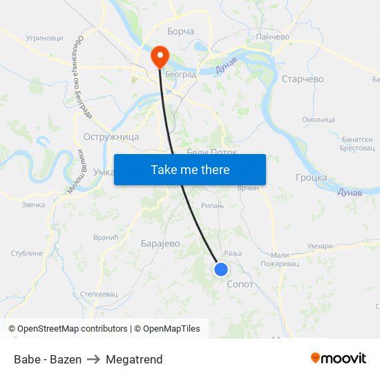 Babe - Bazen to Megatrend map