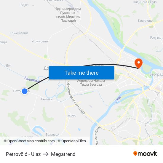 Petrovčić - Ulaz to Megatrend map