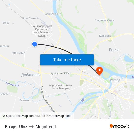 Busije - Ulaz to Megatrend map