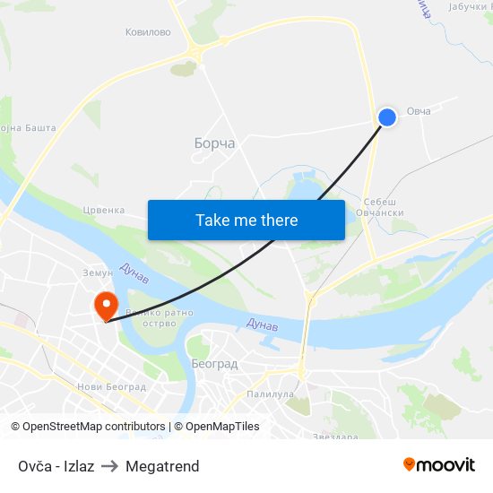 Ovča - Izlaz to Megatrend map