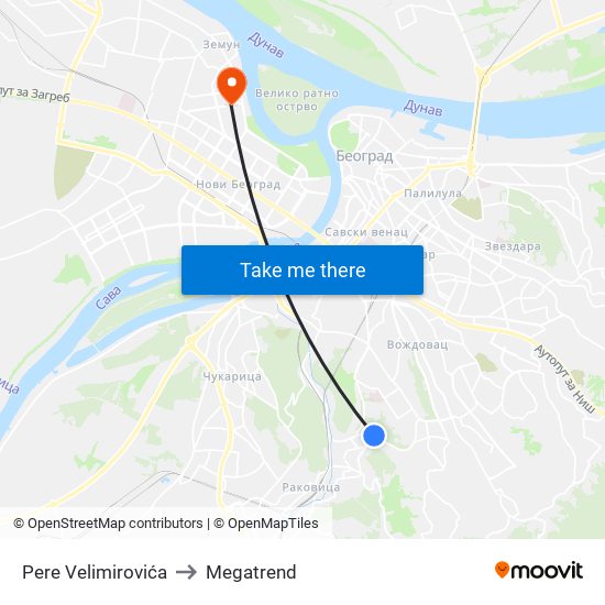 Pere Velimirovića to Megatrend map