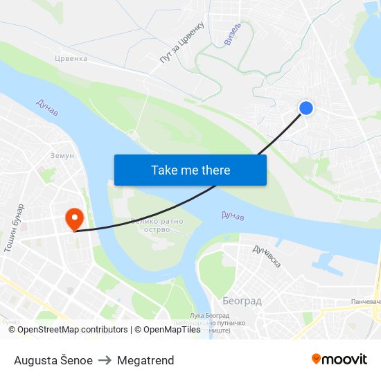 Augusta Šenoe to Megatrend map