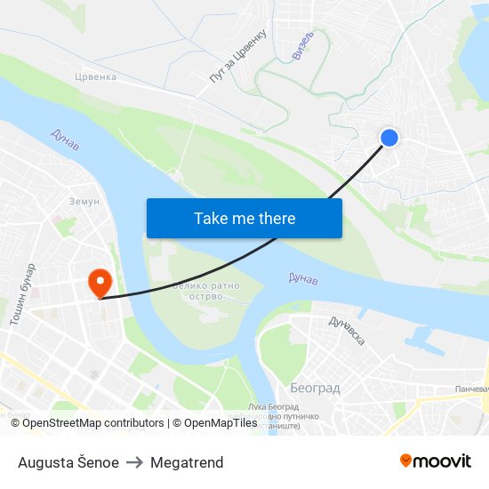 Augusta Šenoe to Megatrend map