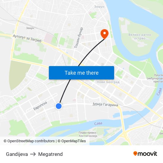 Gandijeva to Megatrend map