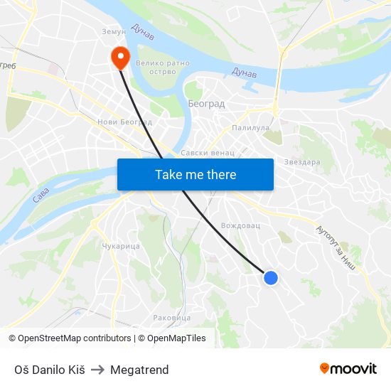 Oš Danilo Kiš to Megatrend map