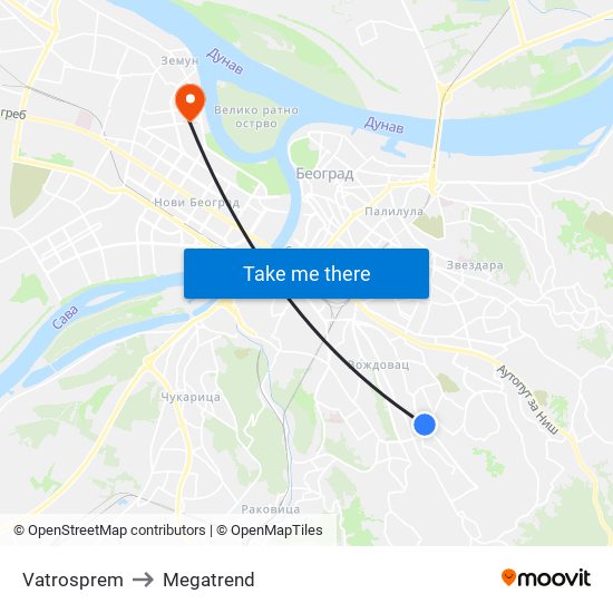 Vatrosprem to Megatrend map