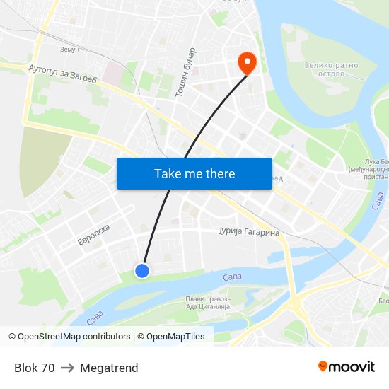 Blok 70 to Megatrend map
