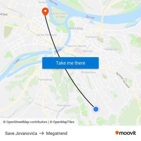 Save Jovanovića to Megatrend map